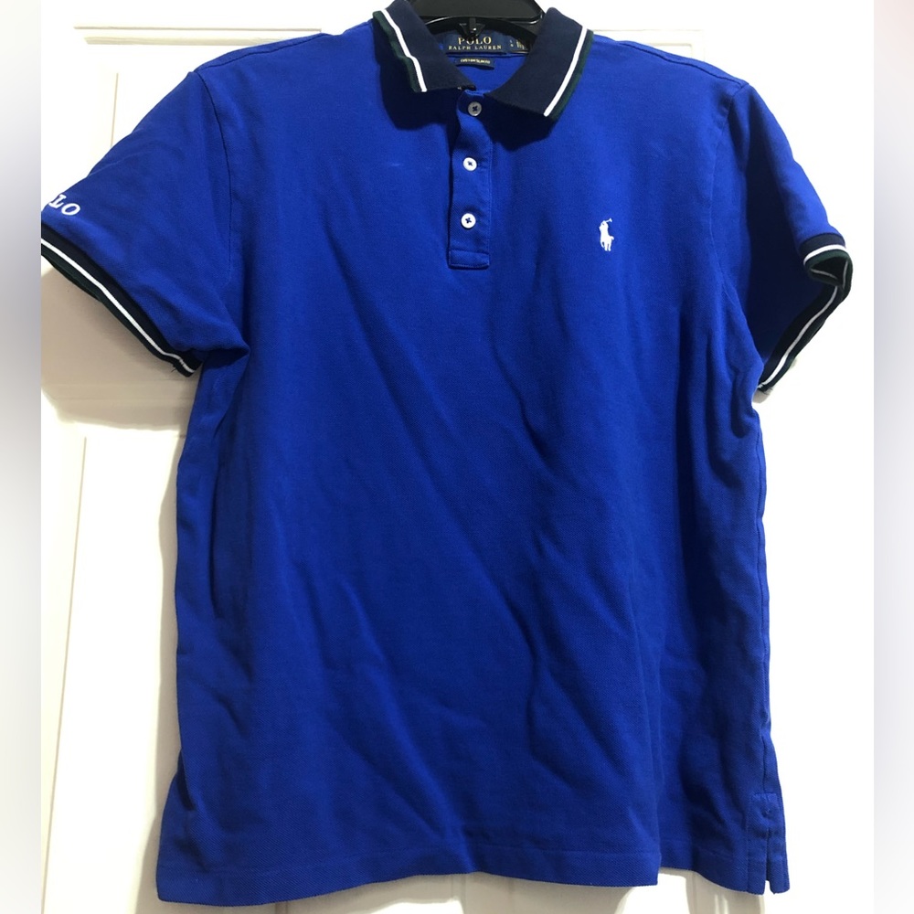 Blue polo shirt